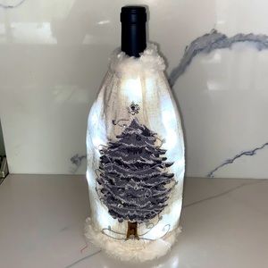 Christmas Tree Wine Bottle Light Up Cover Holiday